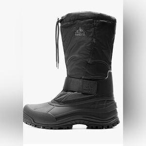 Nortiv 8 Tall Black Winter Snow Boots